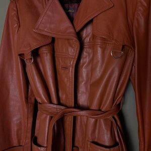 Rare vintage leather trench jacket